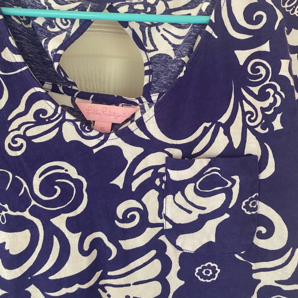 Lilly Pulitzer Purple & White T-shirt Dress - Picture 4 of 9